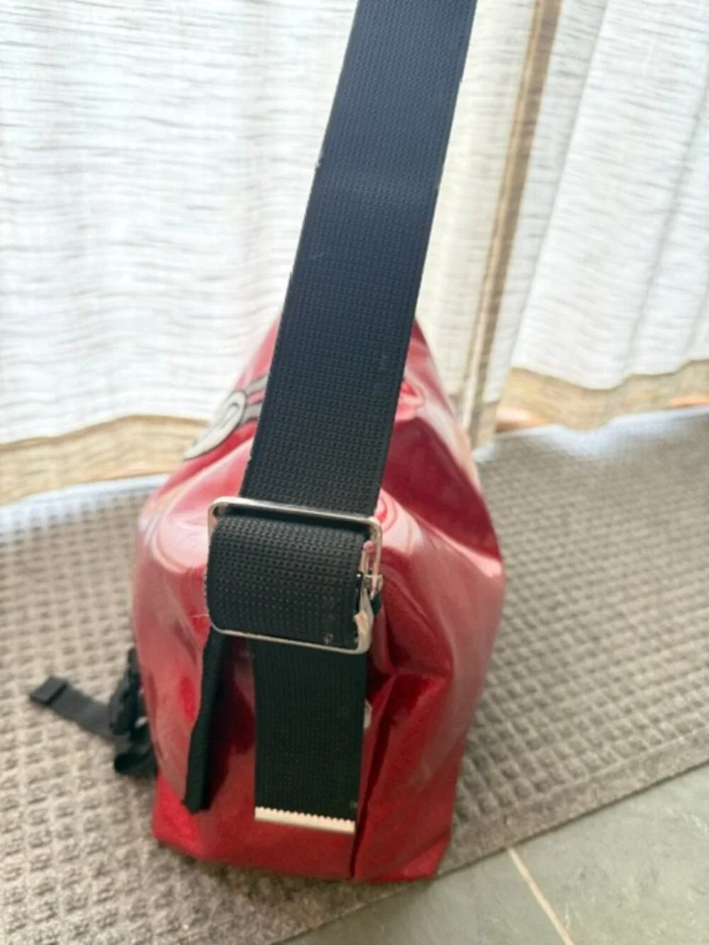 Vintage Chrome x Schwinn Red Glitter Messenger Bag USA Bike Courier Rare